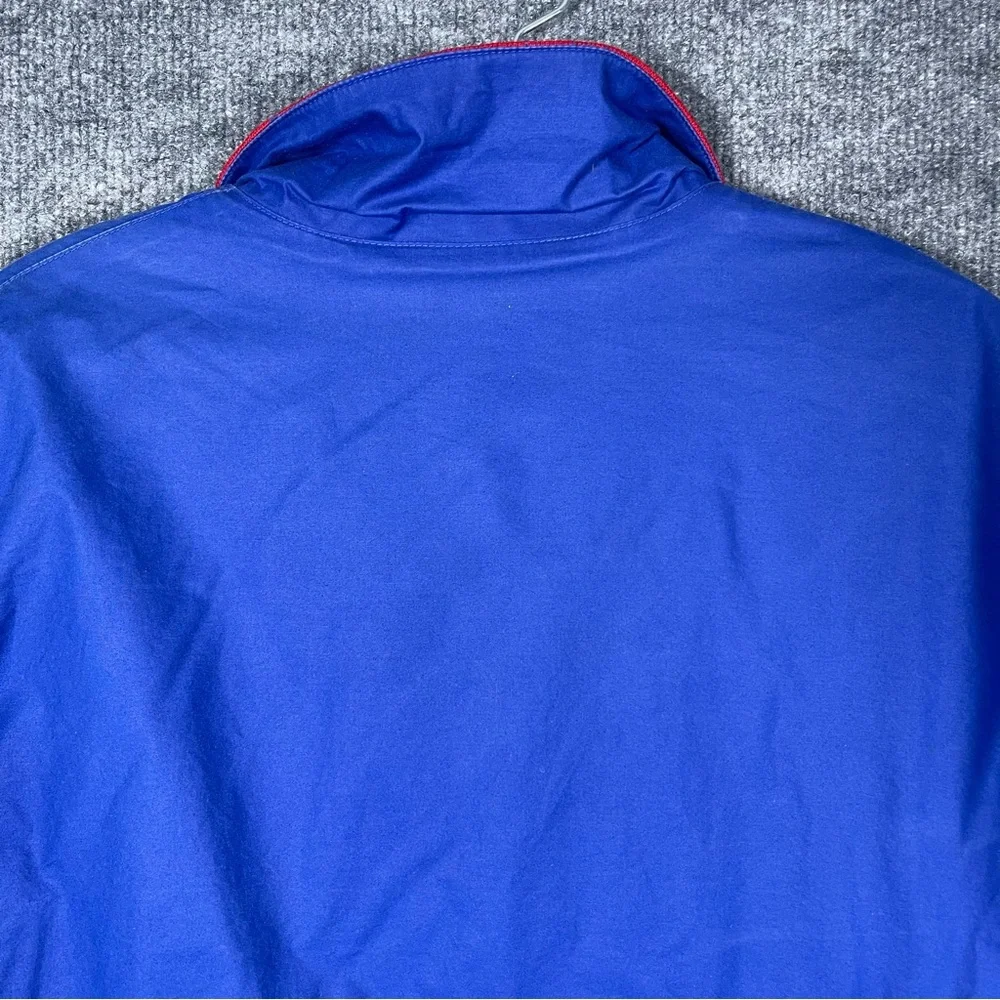 Vintage‎ Polo Mens Large Black Blue Color Block Wool Collar Fleece Lined Jacket